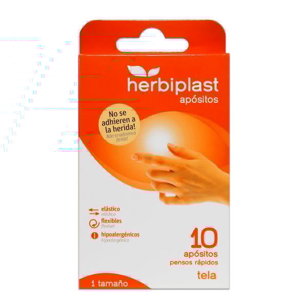 Cerotti in tessuto Herbiplast, 10 pz. Dimensioni: 19 x 72 mm